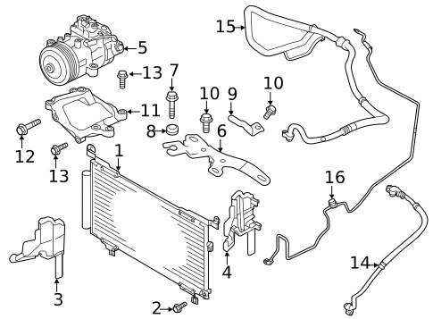 Condenser, Compressor & Lines for 2022 Subaru Legacy #0