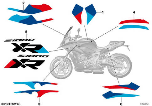Stickers, Labels, Adhesive Film Strips for 2024 BMW-Motorrad S 1000 XR #0