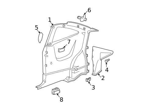 Interior Trim - Quarter Panels for 2003 Chevrolet Cavalier #0