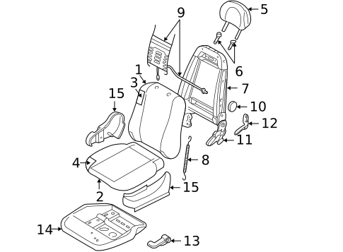 Front Seat Components for 2004 Ford Focus #0