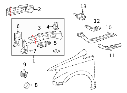 Structural Components & Rails for 2011 Lexus HS250h #0