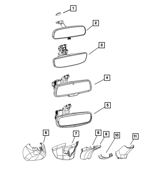 Glass and Interior Rearview Mirror for 2021 Ram 1500 Classic #3