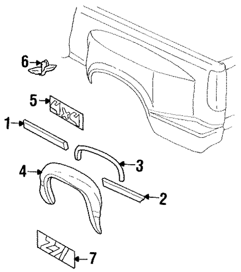 Exterior Trim - Pick UP Box for 1994 Chevrolet C1500 #1
