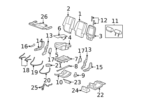 Rear Seat Components for 2007 Chevrolet Suburban 1500 #5