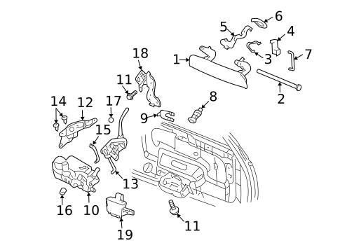 Lock & Hardware for 2004 Chevrolet Trailblazer EXT #2
