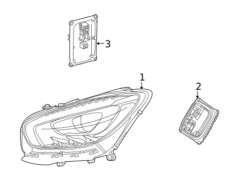 Headlamp Components for 2017 Mercedes-Benz GLE 63 AMG® #3