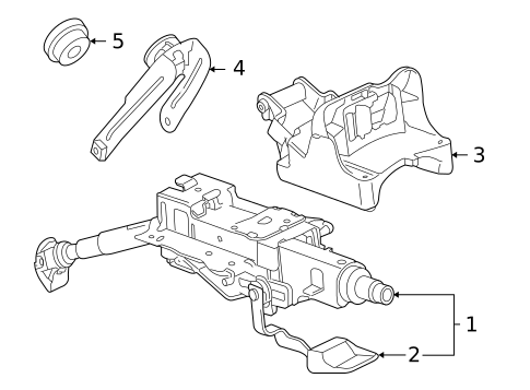 Steering Column Assembly for 2005 Volkswagen Jetta #2
