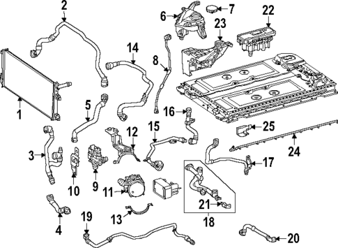 Radiator & Components for 2024 Mercedes-Benz EQS 580 SUV #0