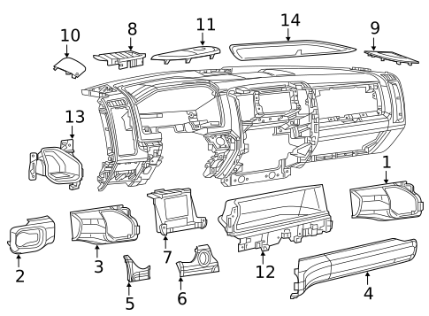 Instrument Panel Components for 2023 Ram 2500 #1