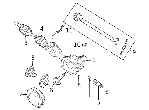 Carrier & Front Axles for 2003 Lincoln Aviator #0