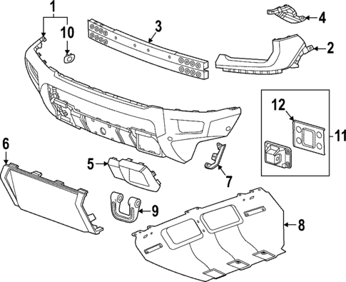 Bumper & Components - Front for 2025 GMC Hummer EV SUV #0