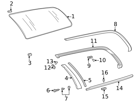 Glass & Hardware for 2000 Mercedes-Benz E320 #0