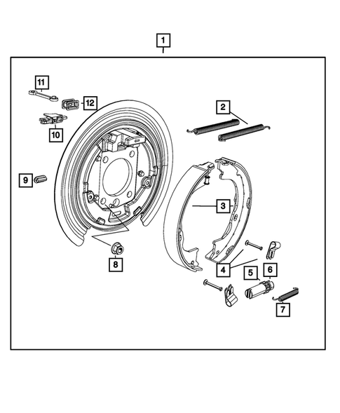 Parking Brake Lever, Cables, and Rear Disc Park Brake Assembly for 2009 Jeep Liberty #0