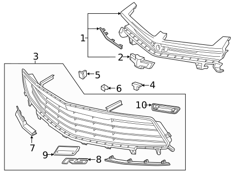 Grille & Components for 2017 Chevrolet Camaro #1