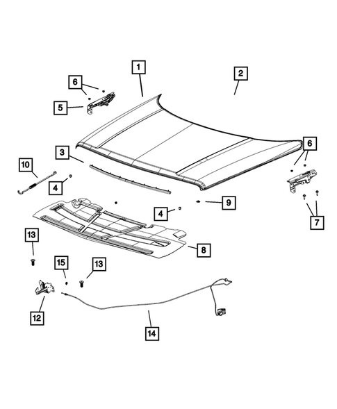 Hood and Hood Release for 2016 Jeep Compass #1