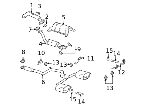 Exhaust Components for 2003 Chevrolet Impala #1