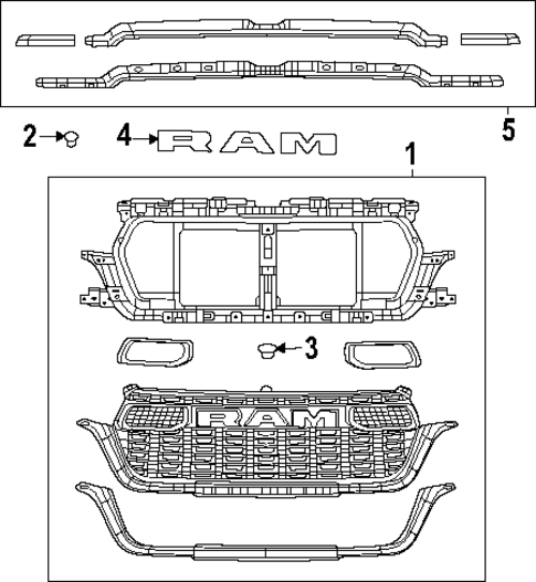 Grille & Components for 2025 Ram 1500 #0