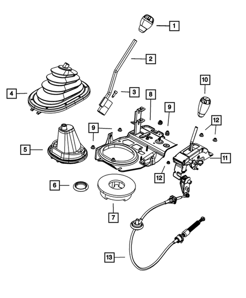 Gearshift Controls and Related Parts for 2010 Jeep Wrangler #1