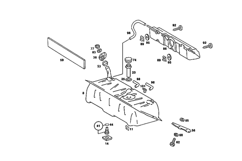 Fuel Tank with Detachable Parts for 1988 Mercedes-Benz 560SL #0