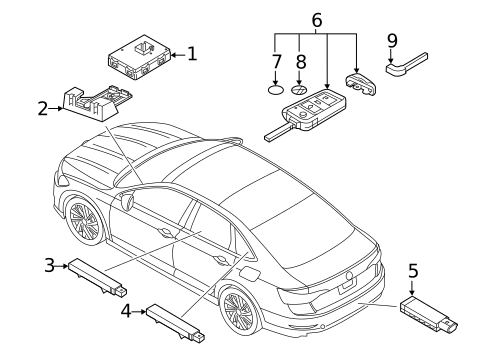 Keyless Entry Components for 2019 Volkswagen Tiguan #0