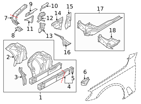 Inner Structure & Rails for 2021 BMW 740i #0