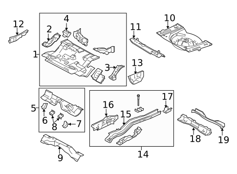 Rear Floor & Rails for 2007 Mazda 6 #0