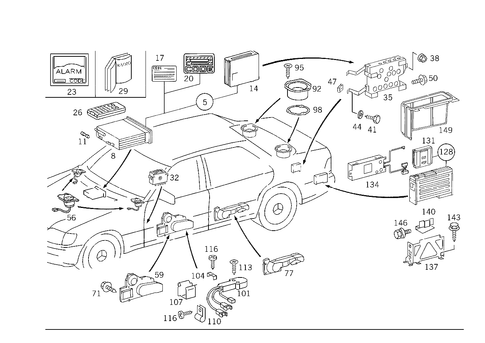 Radio Set, Remote Control, Amplifier, CD-Player, Loudspeaker for 1992 Mercedes-Benz 500SEL #1