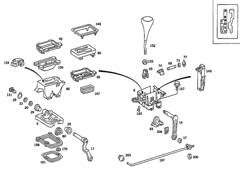 Floor Shift, Automatic Transmission for 1992 Mercedes-Benz 300 SE #1