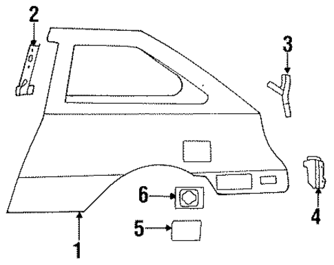 Quarter Panel & Components for 1988 Nissan Sentra #1