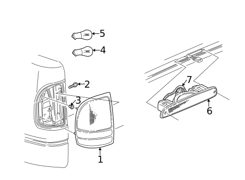 High Mounted Stop Lamp for 2001 Dodge Dakota #0