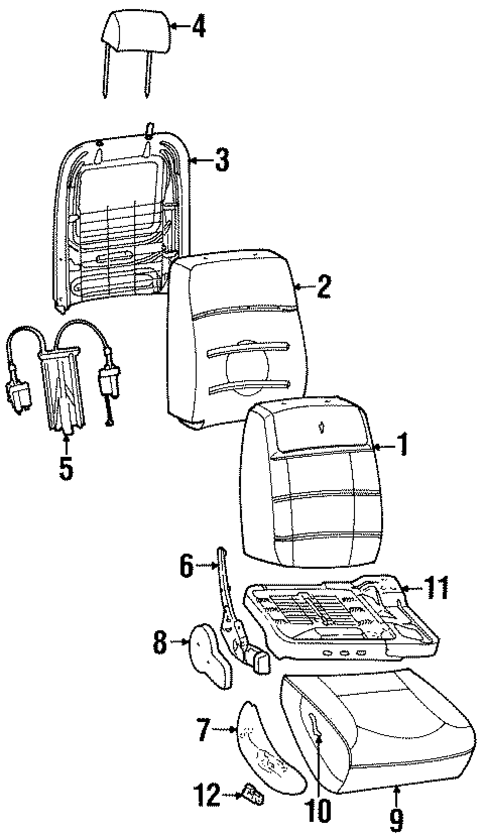 Front Seat Components for 1997 Lincoln Continental #0