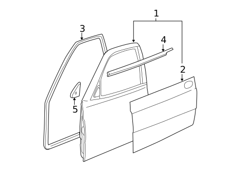 Door & Components for 2001 Saab 9-3 #3