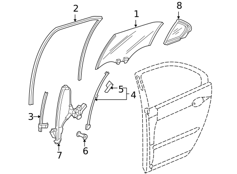 Rear Door for 2009 Acura RL #1