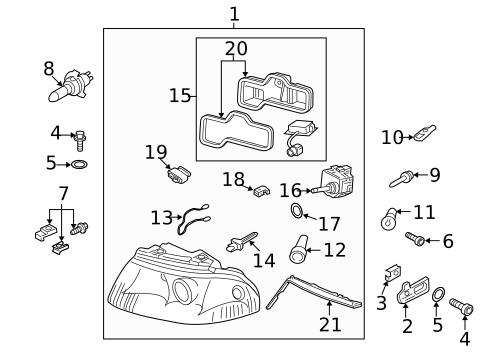Headlamp Components for 2002 Audi S6 #0