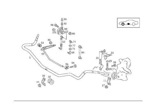 Front Torsion Bar & Height Control Valve Used with Self-Levelling Device for 1993 Mercedes-Benz 600SL #2