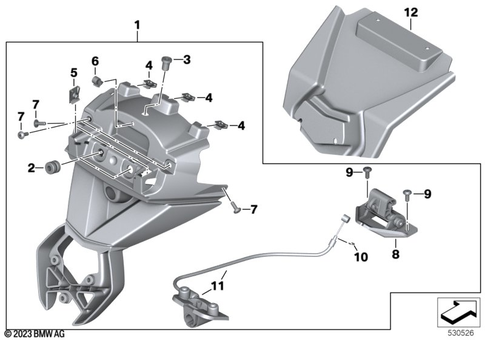 Rear Wheel Cover, License Plate Bracket for 2006 BMW-Motorrad R 1200 R #0
