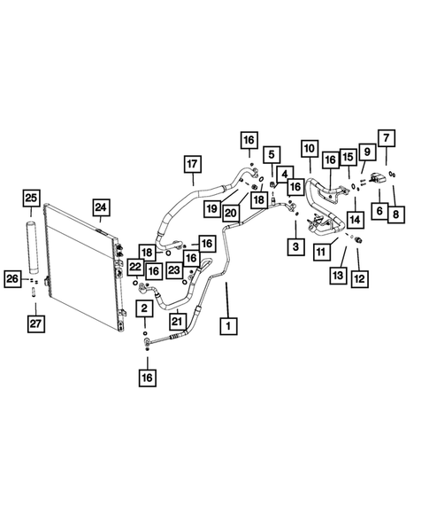Air Conditioner and Heater Plumbing for 2017 Dodge Charger #1