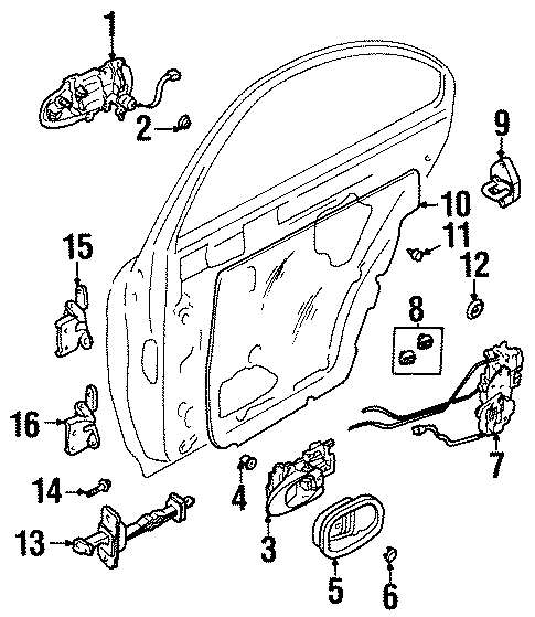 Lock & Hardware for 1998 Kia Sephia #1
