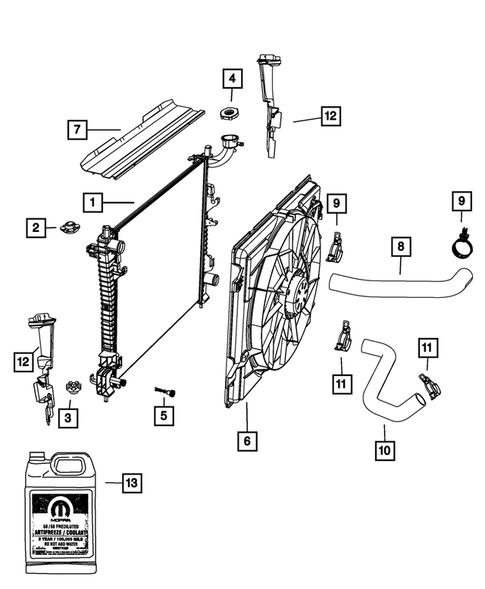Radiator and Related Parts; Charge Air Cooler for 2012 Dodge Durango #0