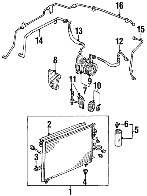 Condenser, Compressor & Lines for 1995 Isuzu Rodeo #0