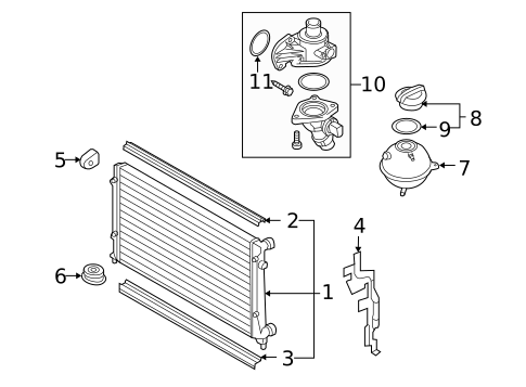 Radiator & Components for 2008 Volkswagen Eos #0