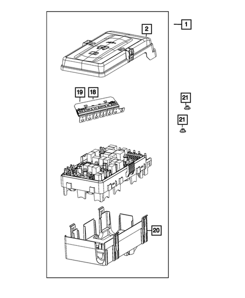 Power Distribution, Fuse Block, Junction Block, Relays and Fuses for 2020 Jeep Gladiator #0