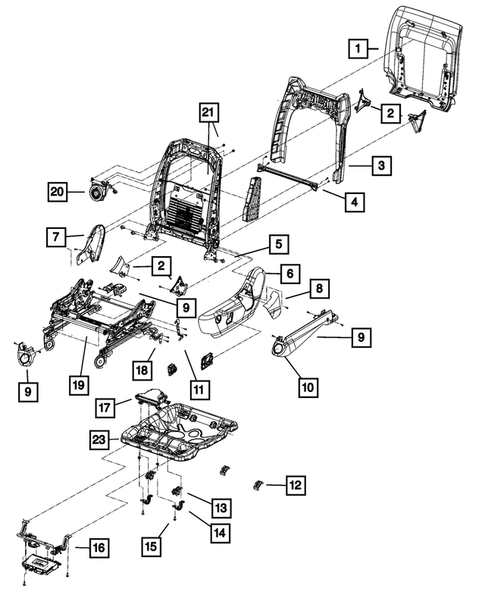 Front Seats - Adjusters, Recliners, Shields and Risers for 2012 Dodge Durango #0