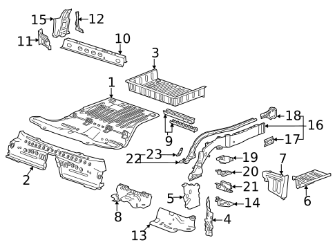 Rear Floor & Rails for 2021 Cadillac CT5 #1
