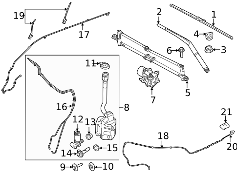 Windshield Washer & Related Components for 2016 Ford Police Interceptor Utility #0