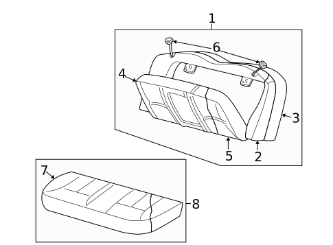 Rear Seat Components for 2005 Mercury Sable #2