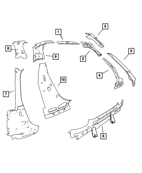 Aperture Panel and Pillar Supports for 2012 Fiat 500 #1