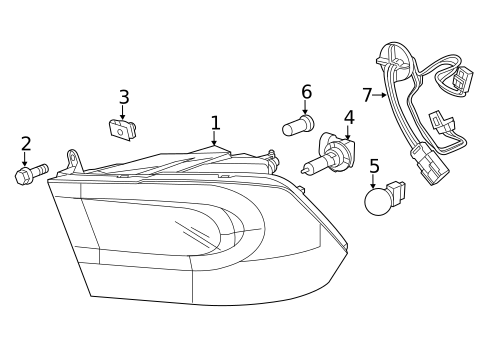 Headlamp Components for 2016 Ram 3500 #0