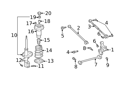 Rear Suspension for 2007 Toyota Highlander #2