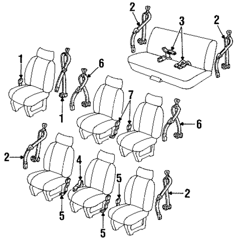 Front Seat Belts for 1992 Chevrolet Lumina APV #0